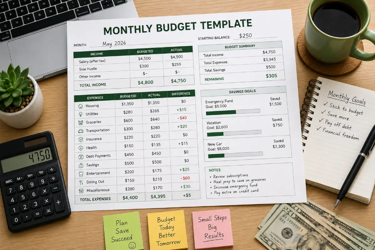 Monthly budget template: Free guide to organize your money